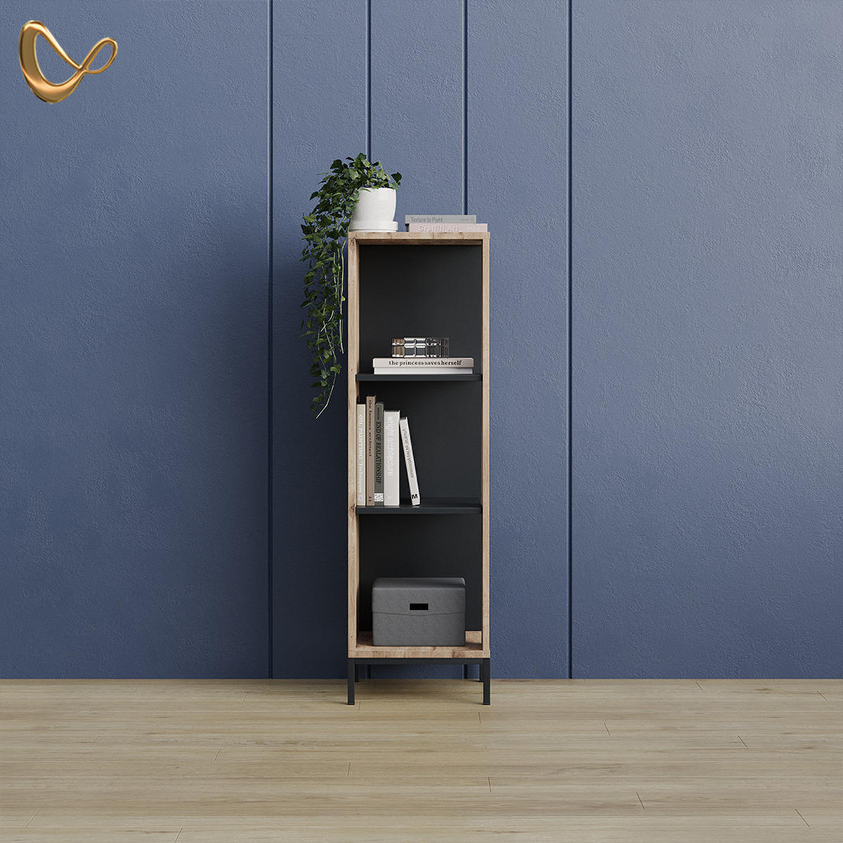 POLICA ZA CD Aterno Vikinški Hrast s 3 pretinca - boje hrasta, drvni materijal (36/120/36cm) - Livinity®