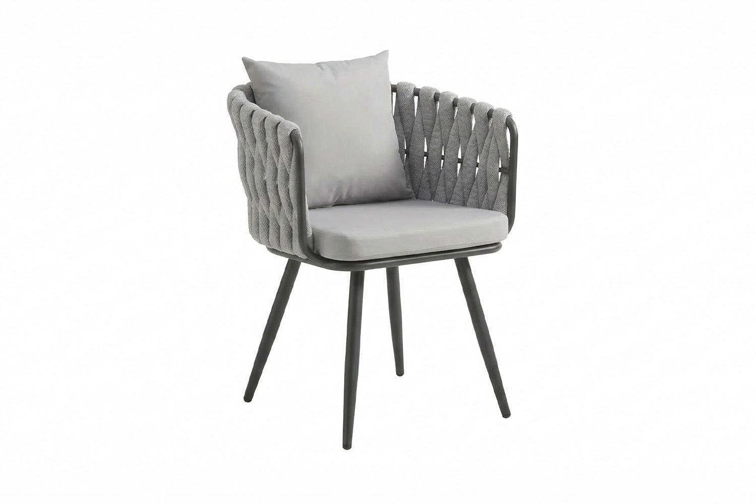GARTENSTUHL LUSHA Hellgrau Kunststoff, Metall - Hellgrau, Metall (62/78/63cm) - KAWOLA