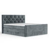 BOXSPRINGBETT Hugo Blau Grau 160/200 cm - Blaugrau/Schwarz, Holz/Holzwerkstoff (160/200cm) - Maison de Reve