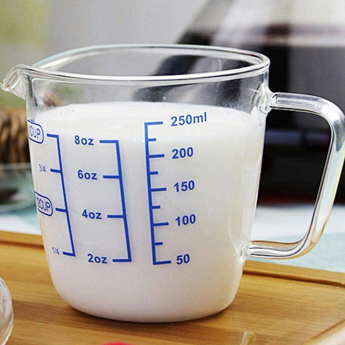 MESSBECHER Glas 250 ml mit Deckel - Transparent, Glas (0.25L)
