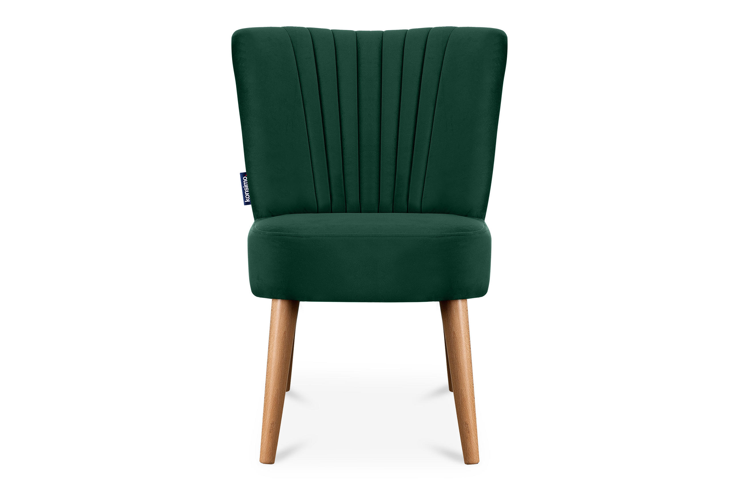 COCKTAILSESSEL DUCO auf hohen Beinen, Dunkelgrün/Eiche - Dunkelgrün/Eichefarben, Holz/Textil (63/89/65cm) - KONSIMO®