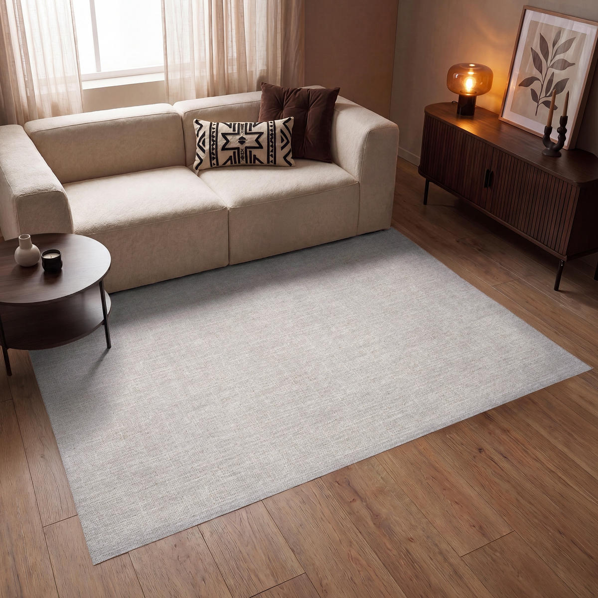OnlyWow TEPPICH - Leinen - Textur - Beige