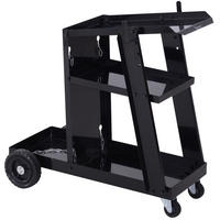 WERKZEUGWAGEN, 3-stöckiger Stahlwagen mit Ketten, 71 x 39 x 70 cm, Schwarz - Multicolor, Kunststoff (70/39/71cm) - FORIOUS
