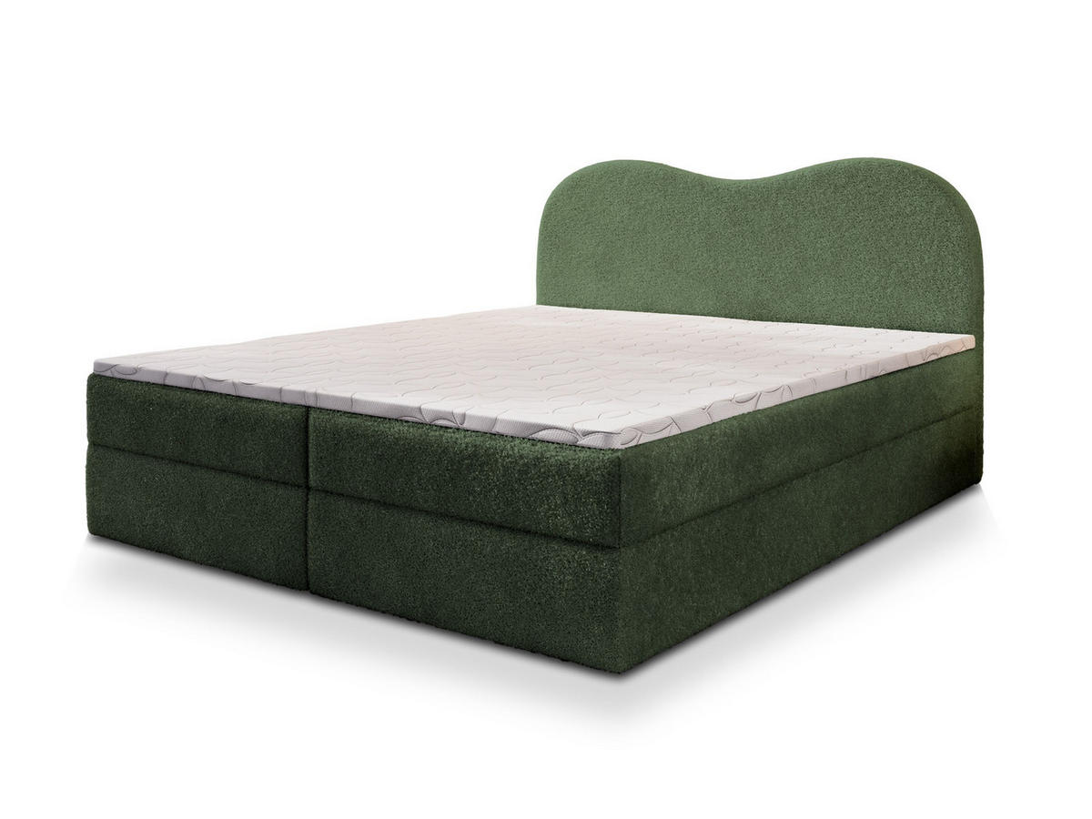 BOXBETT FLUVIA N 160x200 cm mit Matratze und Topper - Grün - Grün, Holz (160/200cm) - MASSENO