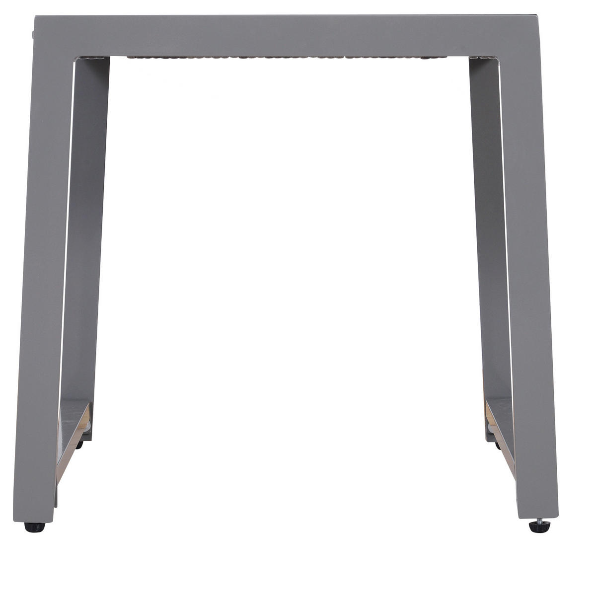 CARTENTISCH, Grau, Polyrattan, Aluminium, Hartglas - Grau, Kunststoff (50/495/50cm) - Outsunny