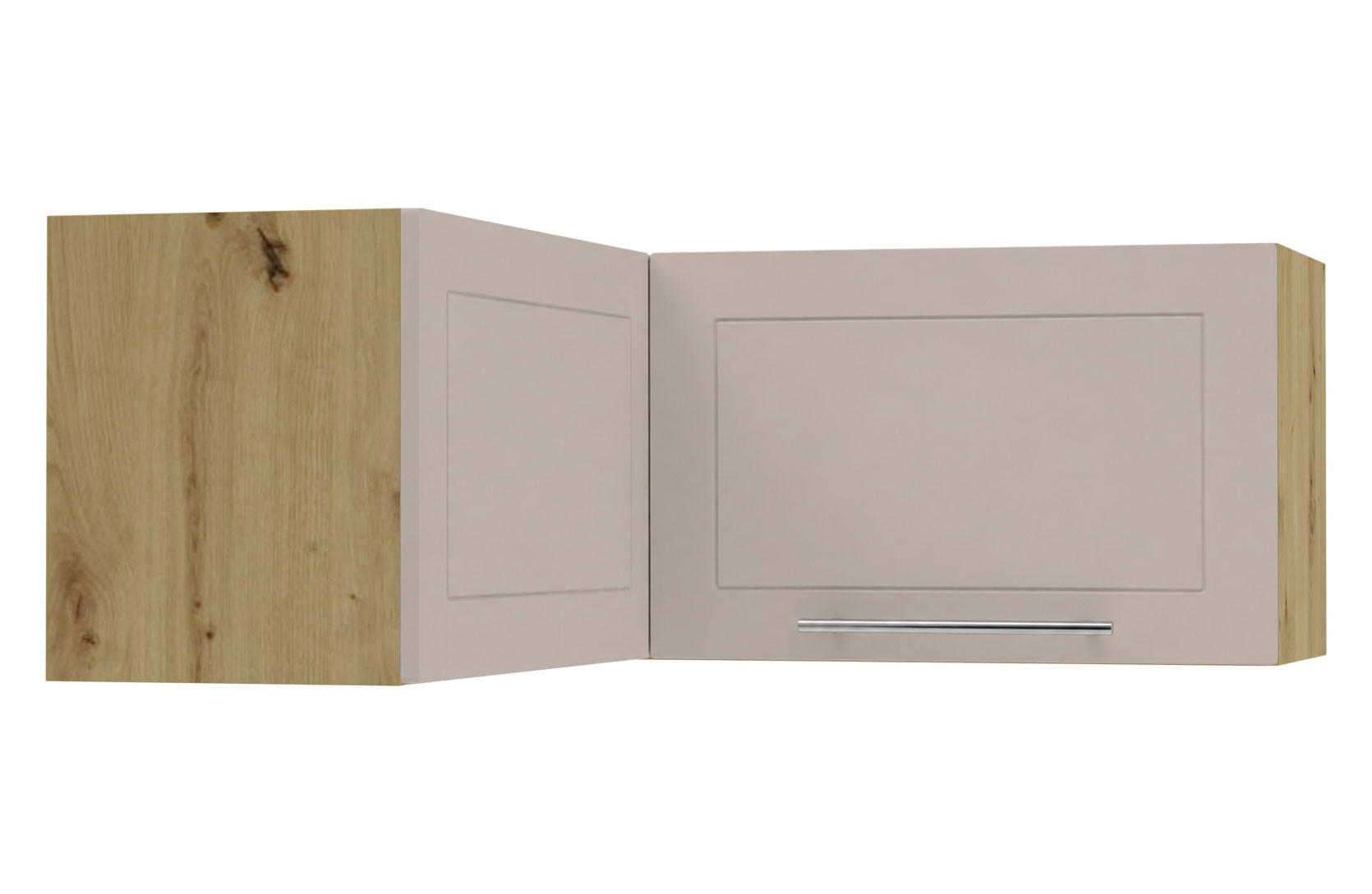 ECKHÄNGESCHRANK Kvantum W14/90/36 Eiche Artisan / Kaschmir Matt 90 / 90 / 36cm - Kaschmir/Eiche Artisan, Holz/Holzwerkstoff (90/36/90cm) - Feldmann-Wohnen