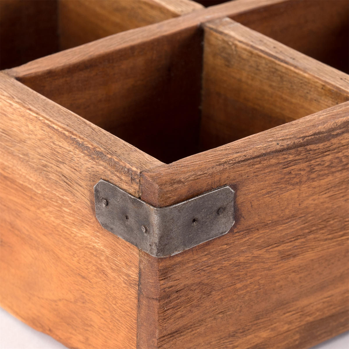 ORGANIZER Ordina Mahagoni Massivholz, 6 Fächer naturfarben - Naturfarben, Holz (22/33/10cm) - DESIGN DELIGHTS