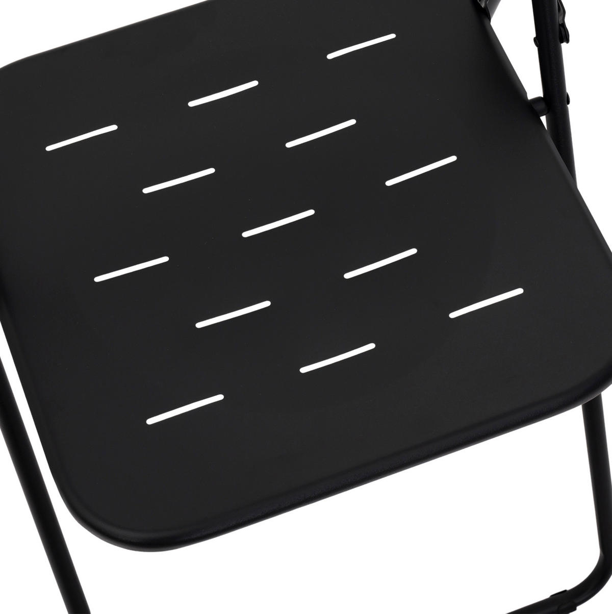 GARTENSET 60/73/60 cm Schwarz aus Stahl mit Klappfunktion 3er Set - Schwarz, Metall - OKMYHOME