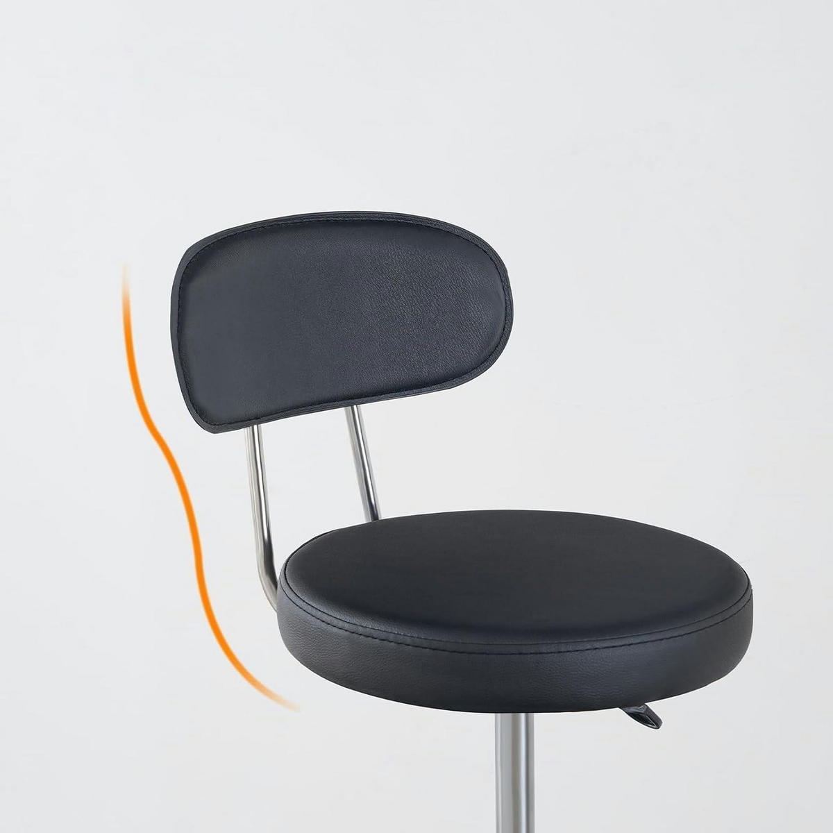 BARHOCKER 2er Set höhenverstellbar Kunstleder Schwarz - Schwarz, Kunststoff (33/60/33cm)
