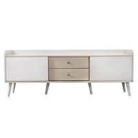 TV-SCHRANK in Weiß/Holzoptik mit Schiebetüren und Schubladen 160/40/58 cm - Weiß, Holzwerkstoff (160/58/40cm) - Redom