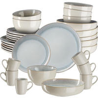 KOMBISERVICE Mare, ineinander stapelbar, Sand - Sandfarben, Keramik (26.5/2.5/26.5cm) - tectake