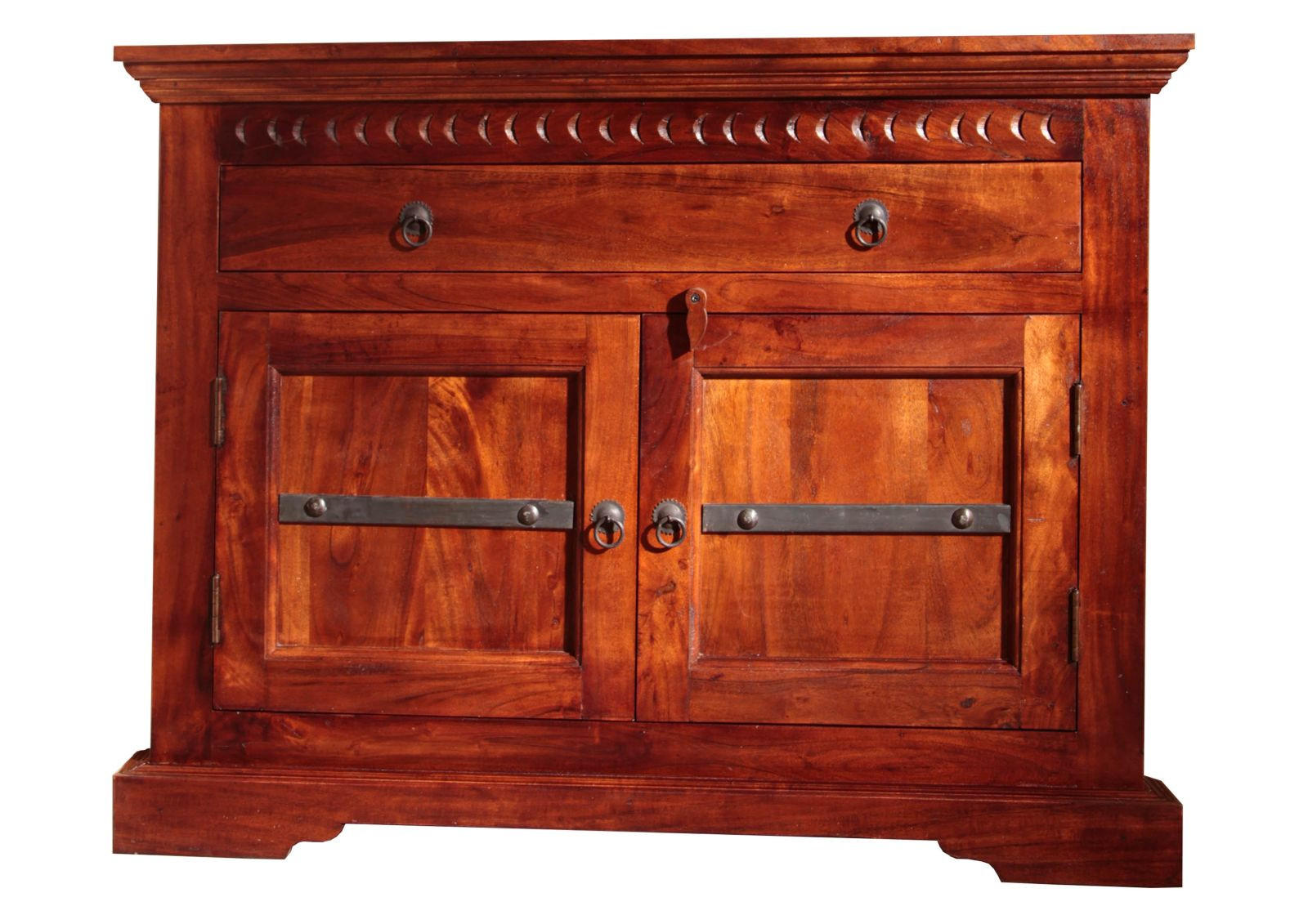 ECKKOMMODE Akazie 107x54x80 nougat lackiert OXFORD #505 - Dunkelbraun, Holz (107/80/54cm) - Massivmoebel24