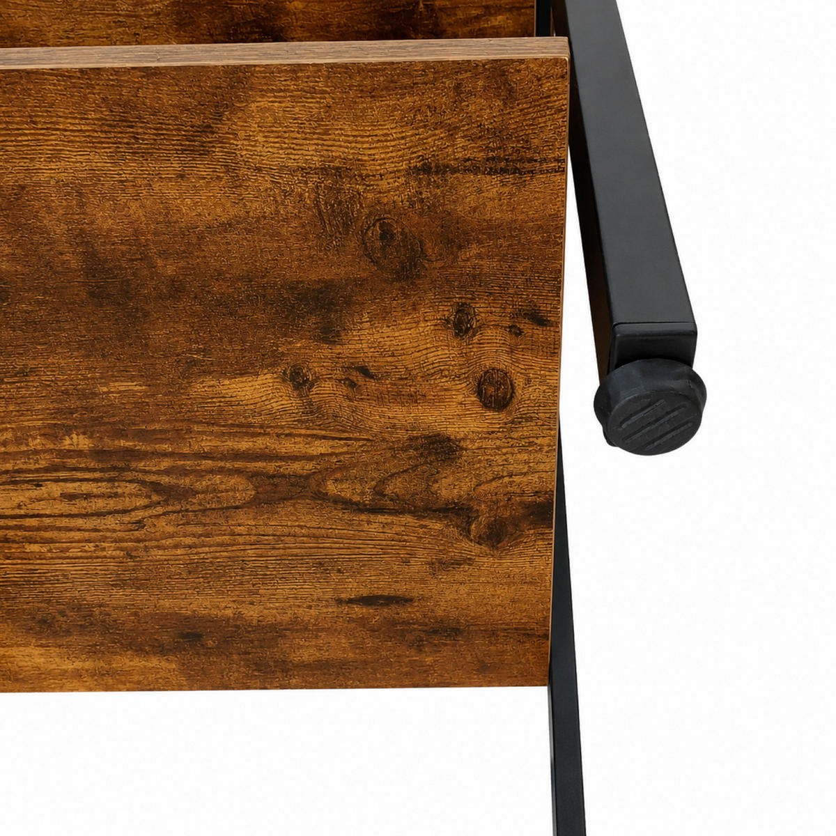 NACHTTISCH MDF Metall Rustikalbraun Schwarz mit Schublade 40x40x55 cm - Schwarz/Braun, Holzwerkstoff/Metall (40/55/40cm) - Begryf