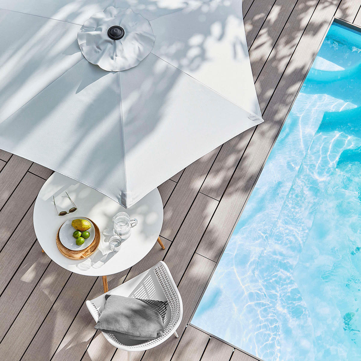 SONNENSCHIRM Siesta - Grau, Metall (180/180cm) - Butlers