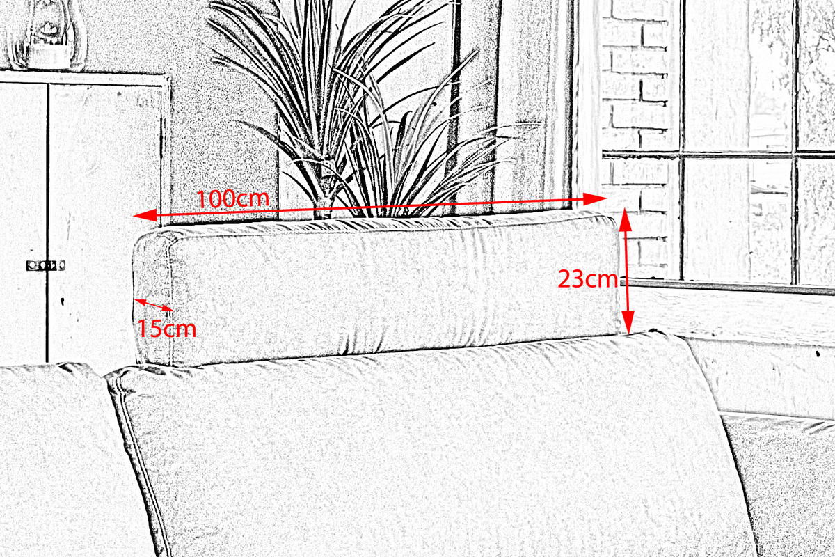 KOPFSTÜTZE MALTA Anthrazit Webstoff - Anthrazit, Textil (100/23/15cm) - KAWOLA
