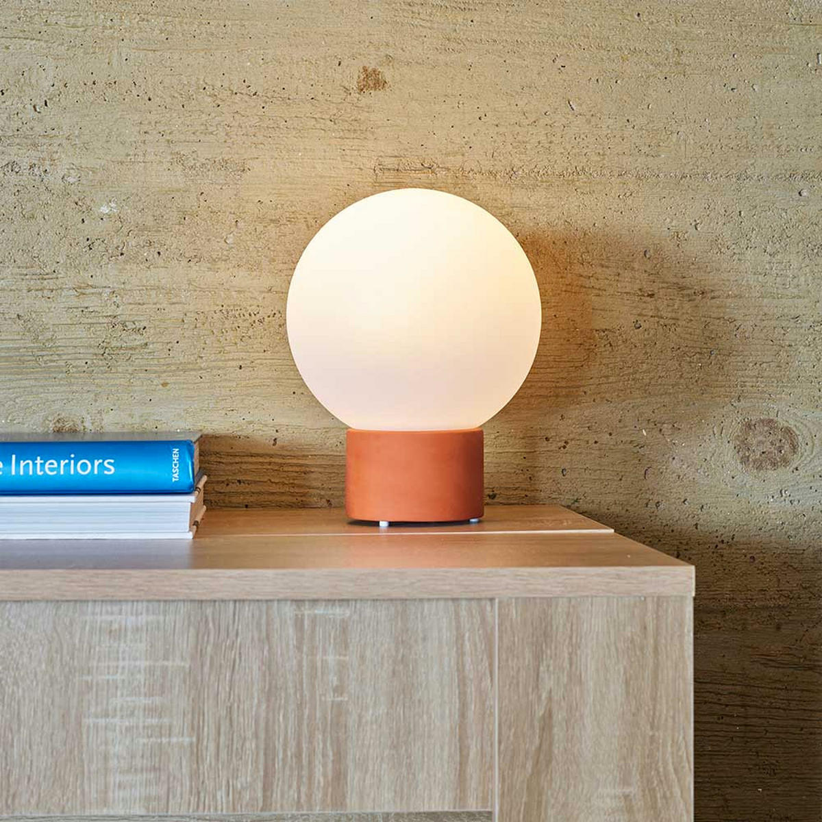 TOUCH-TISCHLAMPE TERRA goldange - Orange, Stein (20/20/25cm) - Lumisky