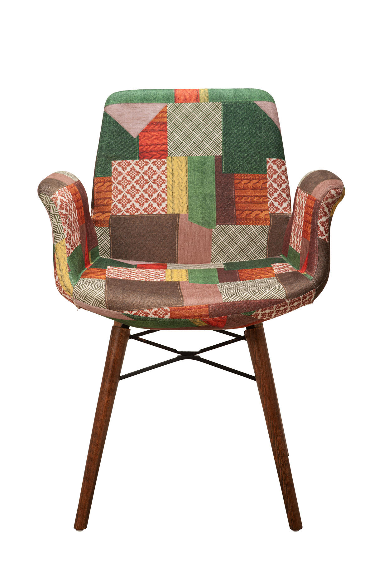 ARMLEHNENSTUHL ORLANDO mit Holzbeinen in multi-grün - Multicolor, Holz/Textil (61/82/52cm) - Stuhlmann