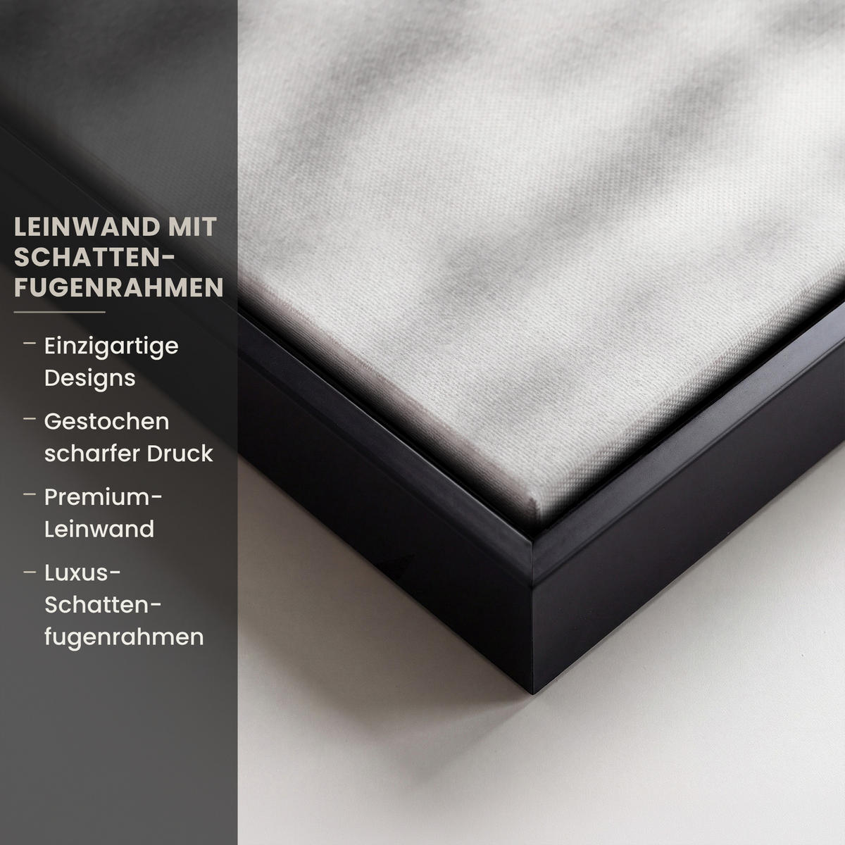 LEINWAND Bilder mit Rahmen - Kuh - Schottischer Hochländer - Schwarz - Weiß - Tier - Natur - Wildtiere - 140x90 - Schwarz, Textil (140/90cm) - MuchoWow