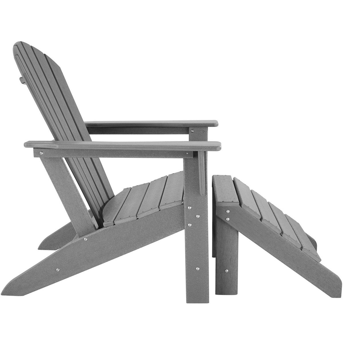 GARTENSTUHL mit Fußablage,Belastbarkeit Sitzfläche 120 kg,hellgrau - Hellgrau, Kunststoff (79/97/83cm) - tectake