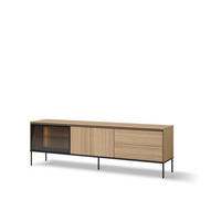 TV Element VISSO VI-08 197cm mit LED Beleuchtung Eiche linear - Eichefarben, Holzwerkstoff (197/62/41cm) - Lookway