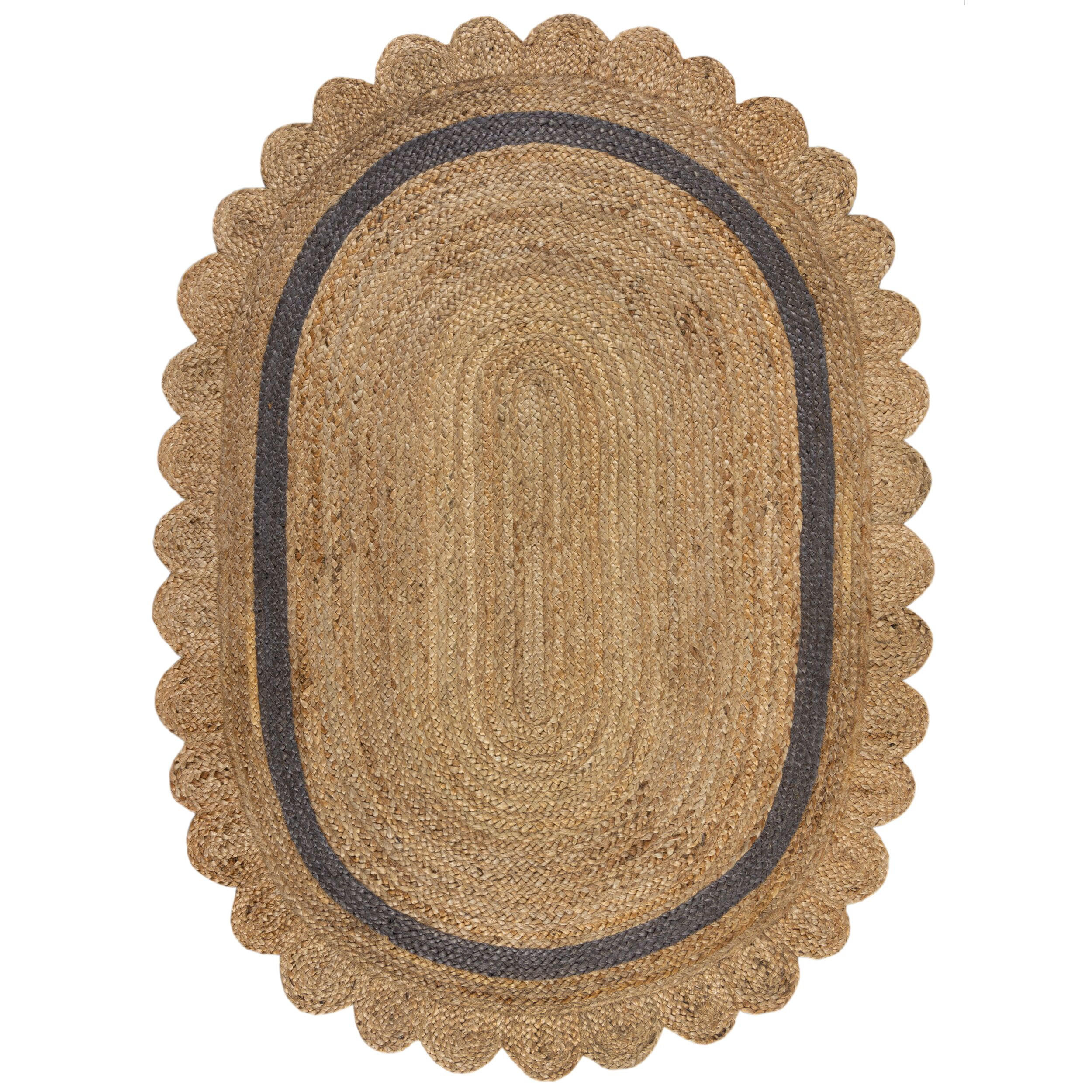 TEPPICH Jute Handarbeit-Design, naturfarben GRACE, Braun-Grau 120x170 cm - Braun, Naturmaterialien (120/170cm) - KADIMA DESIGN