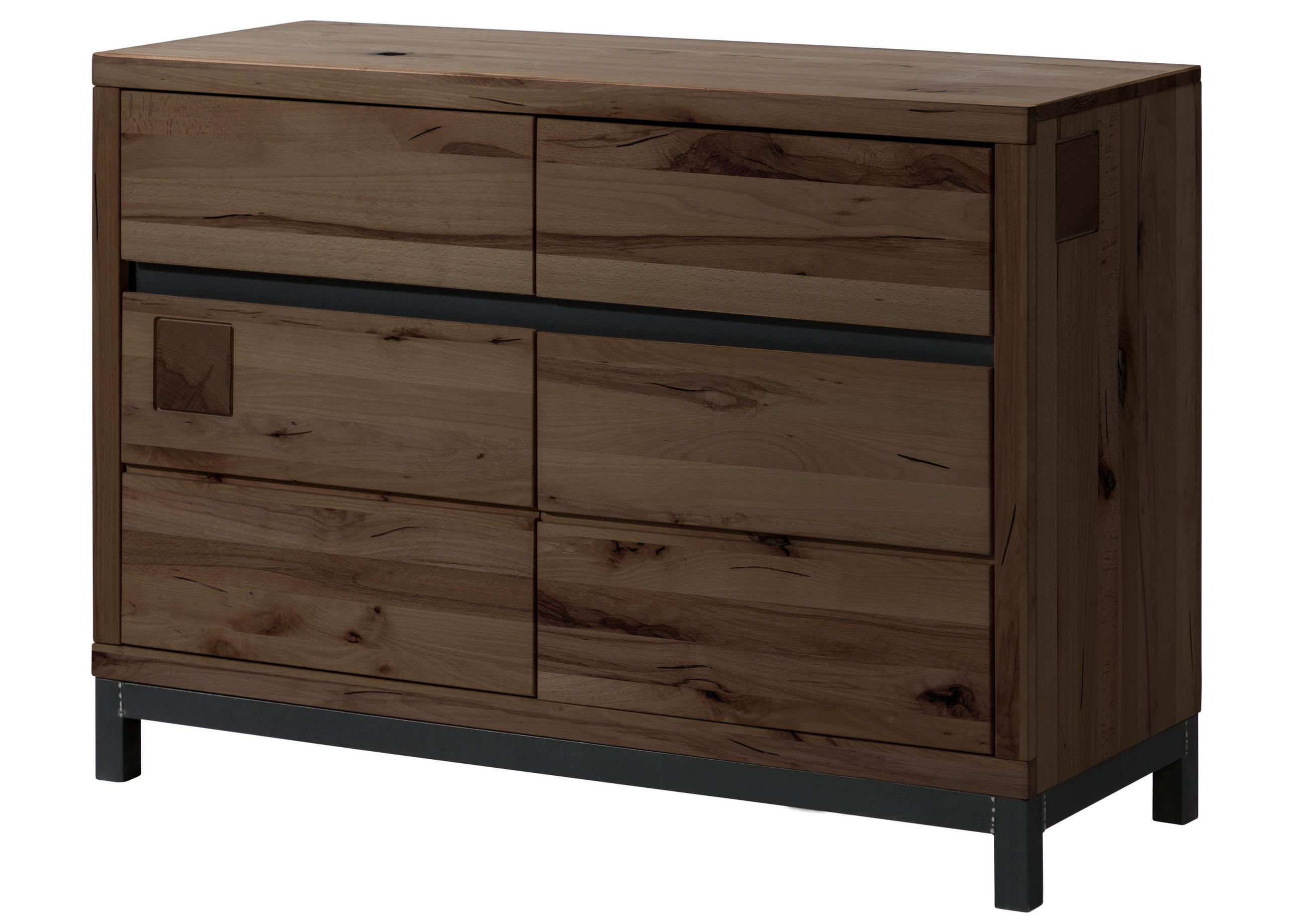 SIDEBOARD Kernbuche 120x45x85 tabacco braun geölt VILLANDERS #211 - Braun, Holz (120/85/45cm) - Massivmoebel24