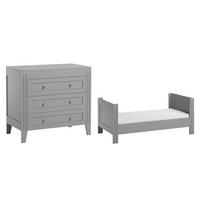 BABYZIMMER 2-teilig Grau - Grau, Holzwerkstoff (144/80/75cm) - Petits-meubles