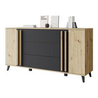 SIDEBOARD Helsinki 150 - Schwarz/Graphitfarben, Holzwerkstoff/Kunststoff (150/78/40cm) - MIRJAN24