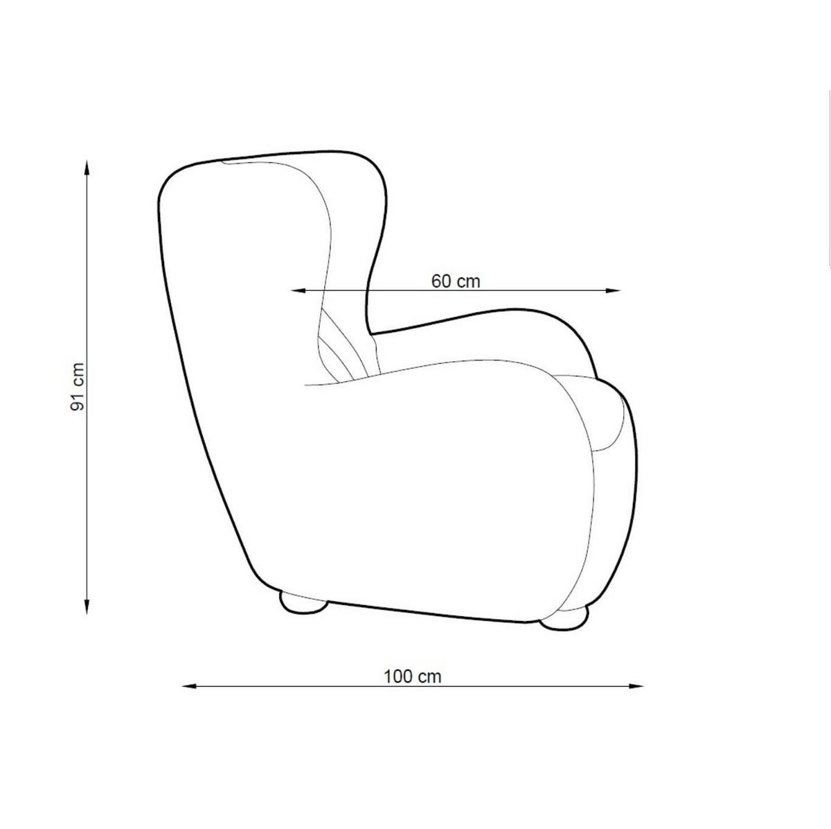 OHRENSESSEL Teddy Türkis, Buchenholz Bein, Sessel aus Boucle-Stoff - Türkis/Buchefarben, Holzwerkstoff/Textil (88/91/100cm) - Bettso