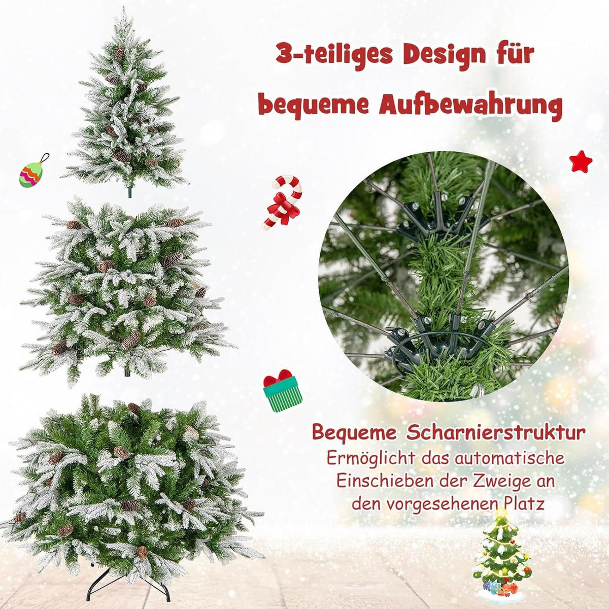 WEIHNACHTSBAUM 190cm Grün - Grün, Metall (190cm) - COSTWAY