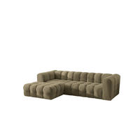 ECKSOFA L-form BALOO L, Chenille-Stoff Moly, Olive, Links - Olivgrün, Holz (280/193cm) - Kaiser Möbel