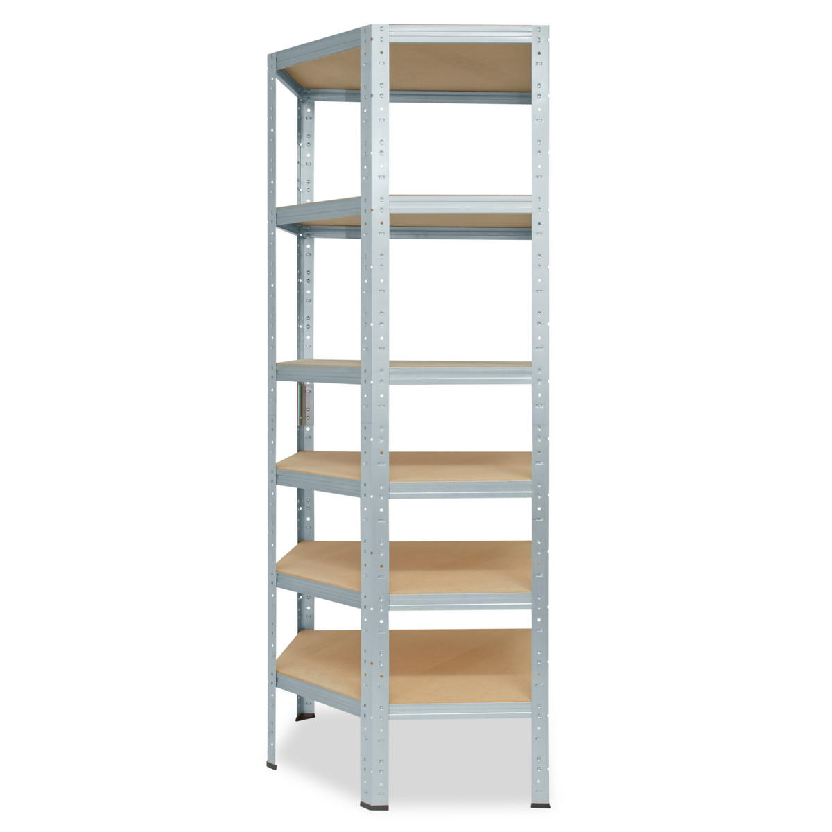 ECKREGAL HOME 200x85x40 cm in verzinkt mit 6 Böden und 145 kg Traglast pro Boden - Silberfarben, Metall (85/200/40cm) - shelfplaza