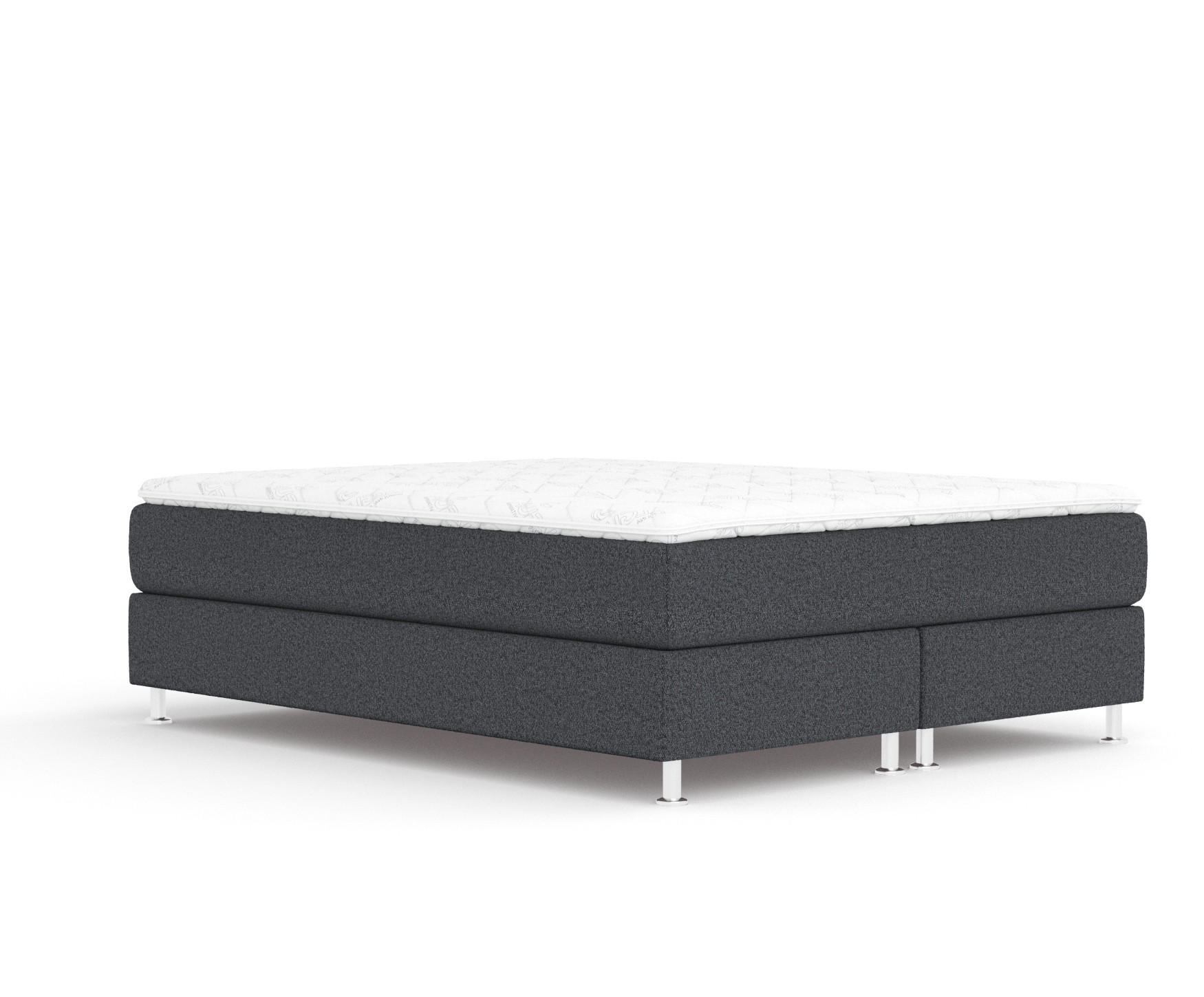 BOXSPRINGBETT Sub Schwarz 160/200 cm mit Latex-Topper - Silberfarben/Schwarz, Holz/Holzwerkstoff (160/200cm) - Maison de Reve