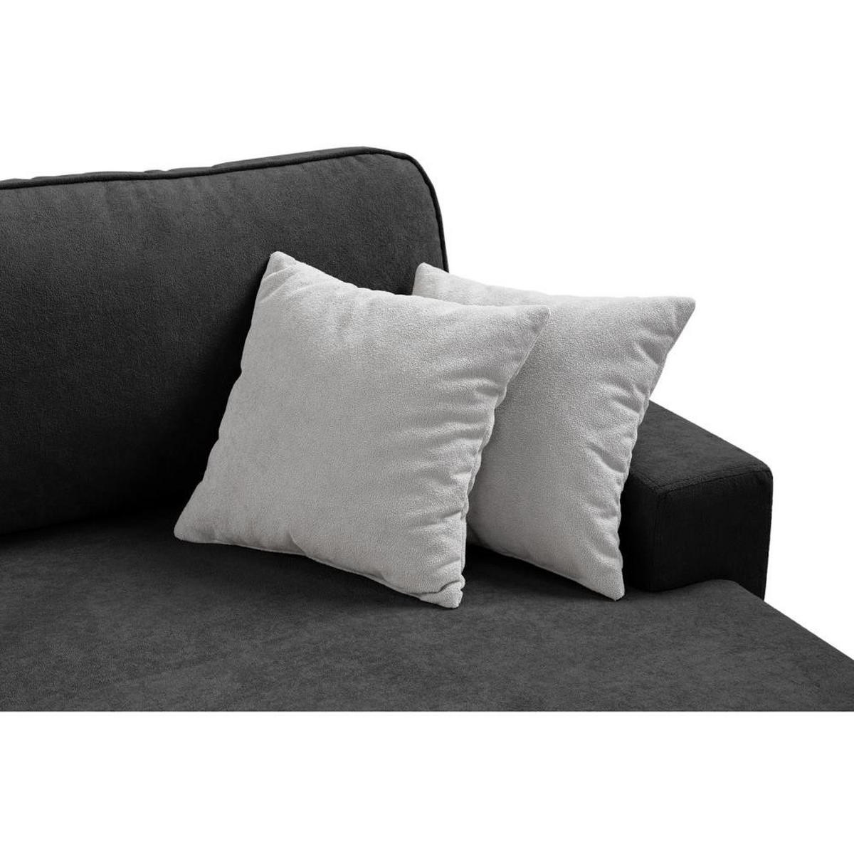 ECKSCHLAFSOFA Gavi schwarz velours links - Schwarz, Textil (269/171cm) - Beautysofa