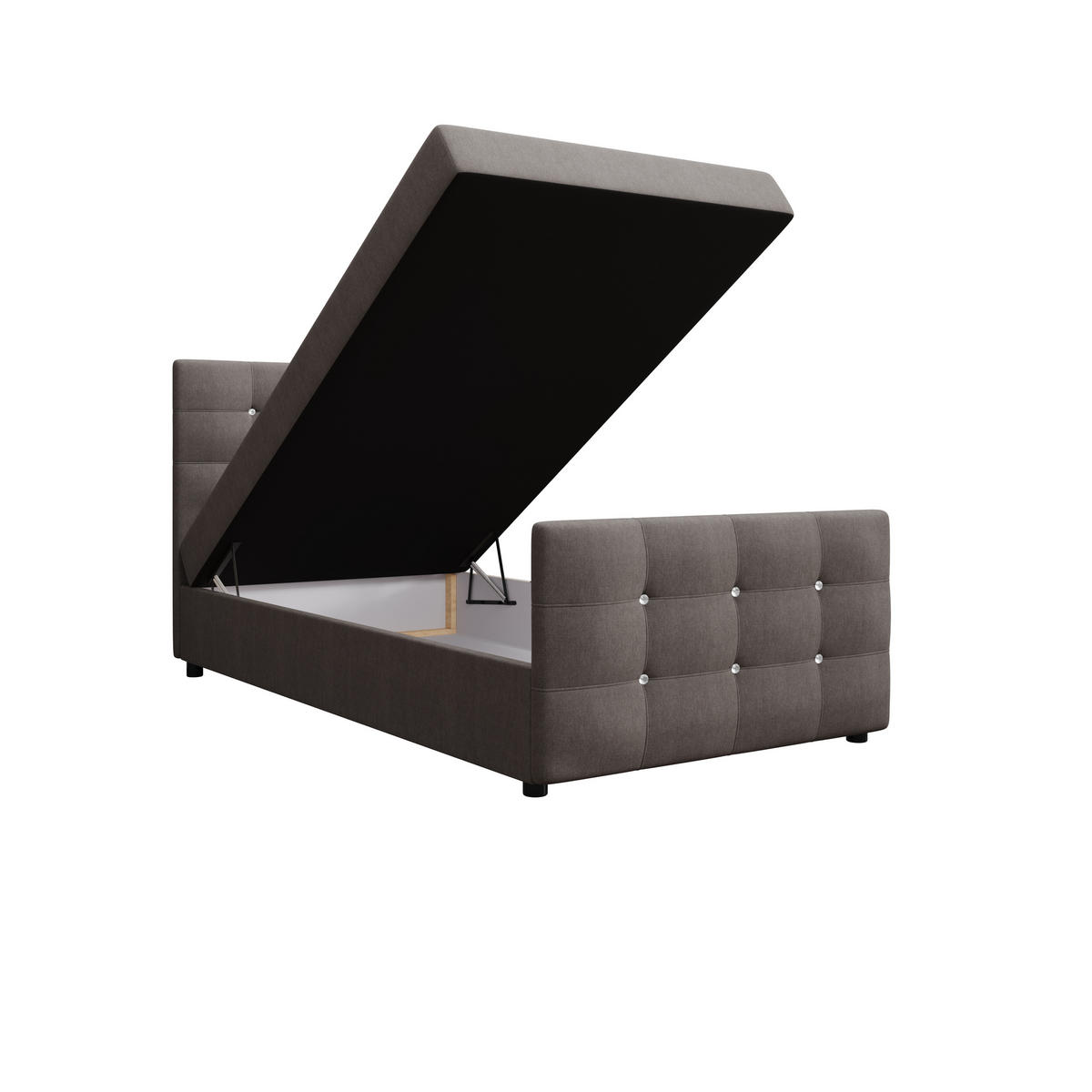 BOXBETT KLEO mini 90x200, mit Matratze H3 und Topper, Cosmic 03 - Braun, Holz/Kunststoff (90/200cm) - Bedante