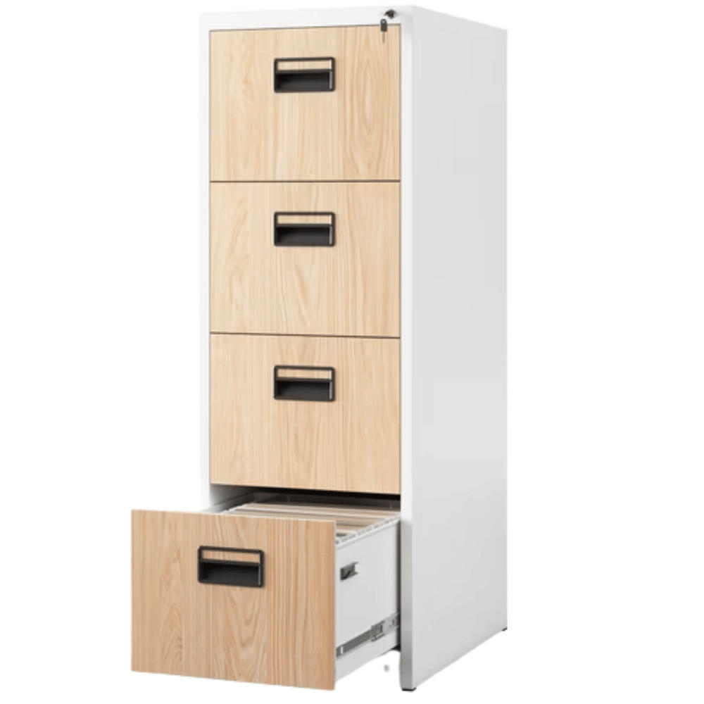 HÄNGEREGISTERSCHRANK abschließbar TION 4 Schubladen 132x46x62cm Weiß-Sonoma Eiche - Weiß, Metall (46/132/62cm) - DELUKE