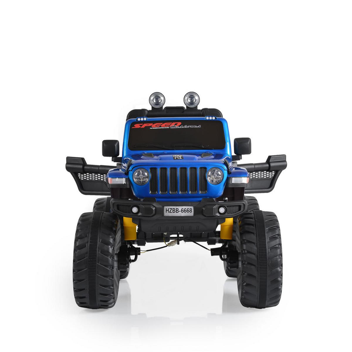 ELEKTROAUTO Fuego blau Fernbedienung, Musikfunktion, vier Motoren, Licht - Blau, Kunststoff (118/80/92cm) - Moni