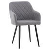 ESSZIMMERSTUHL Shyva Stoff, Gestell Metall matt Schwarz Grau - Schwarz/Grau, Textil/Metall (47/84/44cm) - TPFLiving