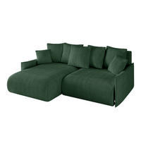 ECKSOFA mit Schlaffunktion und Bettkasten ONESK-L -v1 208x165x40 Grün Cord - Grün, Holzwerkstoff/Kunststoff (208/165cm) - ALTDECOR