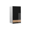 BADSCHRANK Fame-Line Schwarz-Eiche Hochglanz/Weiß 40 x 72 cm - Schwarz Hochglanz/Weiß, Holzwerkstoff (40/72/34.1cm) - Vicco