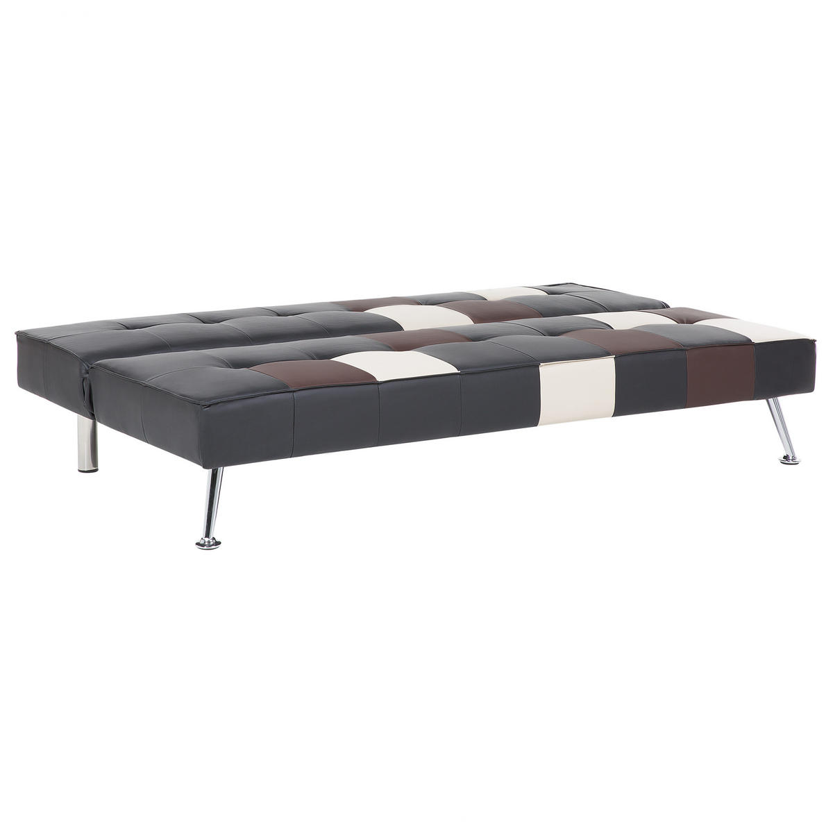 3-SITZER-SCHLAFSOFA Kunstleder Schwarz Olsker - Beige, Kunststoff/Textil (178/78/92cm) - Beliani