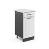 KÜCHENUNTERSCHRANK R-Line Weiß Landhaus 40 cm, AP Marmor - Anthrazit/Creme, Holzwerkstoff (40/81.6/60cm) - Vicco