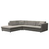 ECKSOFA mit Ottomane - Schwarz/Grau, Kunststoff/Textil (328/272cm) - home24