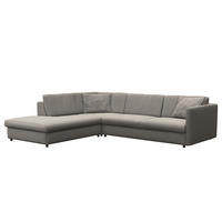 ECKSOFA mit Ottomane - Schwarz/Grau, Kunststoff/Textil (328/272cm) - home24