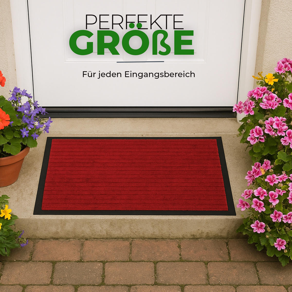 FUSSMATTE Schmutzfangmatte Rot 60x40cm - Rot, Textil (40/60cm) - Bestlivings
