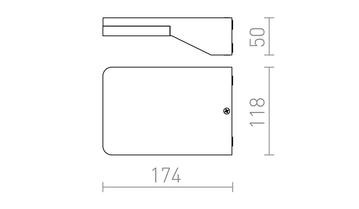 AUSSENLEUCHTE VIRGO Anthrazitgrau 9 W IP65 - Grau, Metall (177/12/5cm) - Rendl