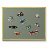 MAGNETTAFEL 80x60 cm Goldener Rahmen Oliv - Eukalyptusholzfarben, Metall (80/60/0.4cm) - TULUP