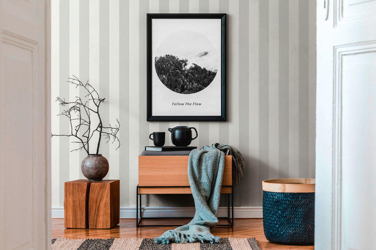 VLIESTAPETE Grau 53/1005 cm - Weiß/Grau, Textil (53/1cm) - KUNSTLOFT