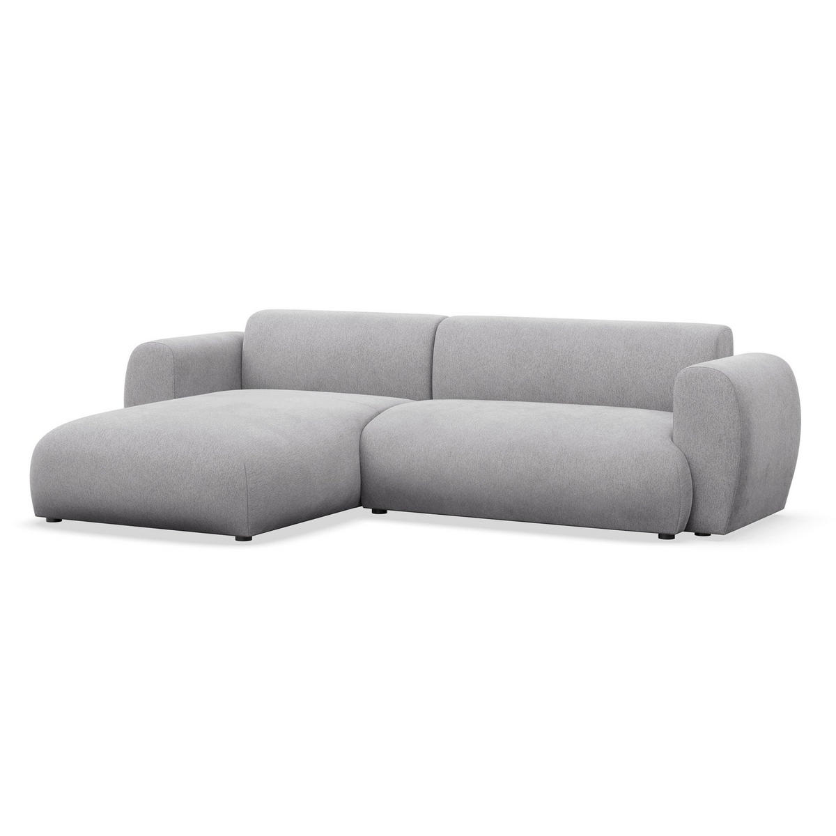 ECKSOFA Emia Grau links - Schwarz/Grau, Kunststoff/Textil (262/156cm) - Selsey