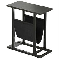 BEISTELLTISCH aus Spanplatte & Stahl Schwarz - Schwarz, Holzwerkstoff (49/19/55cm) - HOMCOM